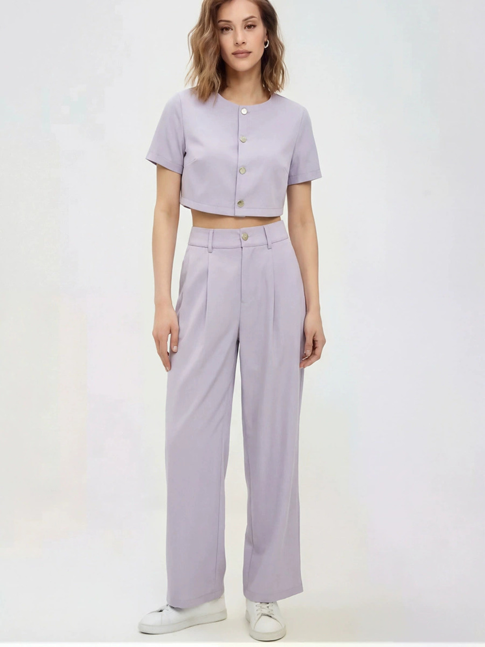 ZARA Ruihou Chic Short Sleeve Shirt and Casual Pants 2 Piece Set